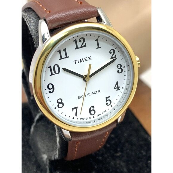Timex Women\'s Watch TW2V94800 Quartz Indiglo White Dial Brown Leather St…